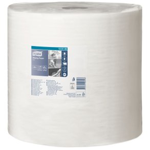 V�rkstedsrulle, Tork W1, 1-lags, 1180m x 34cm, �38cm, hvid, blandingsfibre