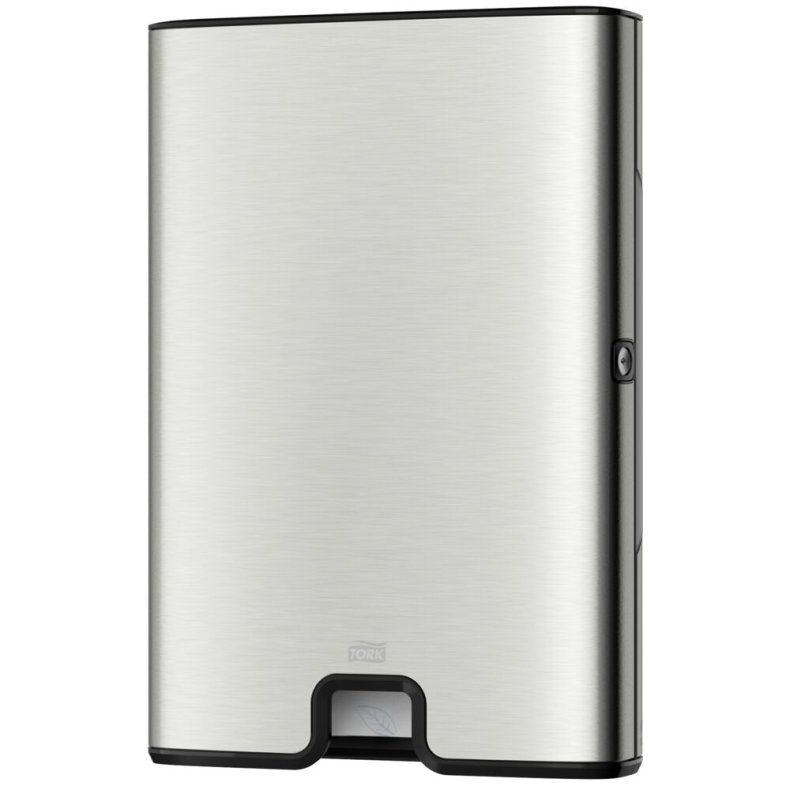 Dispenser, Tork H2, Midi, 10,1x31,7x46,8cm, gr�, rustfrit st�l, til h�ndkl�deark maks dybde 8,5 cm og maks bredde 21,5 cm