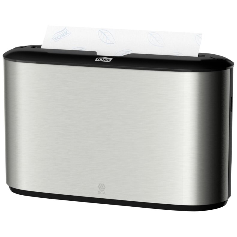 Dispenser, Tork H2, 11,6x32,3x21,8cm, gr�, rustfrit st�l, til h�ndkl�deark med maks dybde p� 9 cm og maks bredde 22,5 cm *Denne vare tages ikke retur*