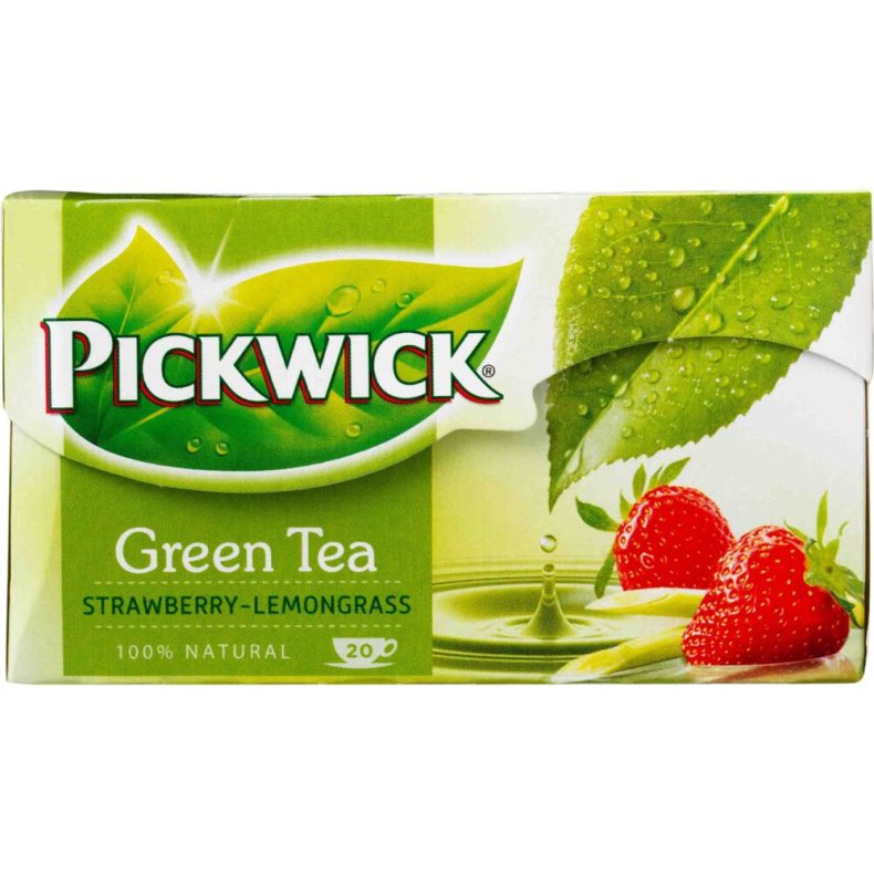 Brevte, Pickwick, jordb�r/citrongr�s, gr�n te, 20 breve