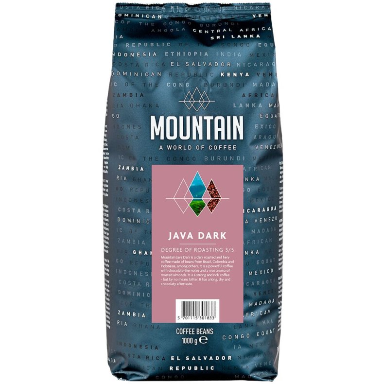 Kaffe, BKI Mountain Java, helb�nner, 1 kg
