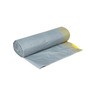 Affaldspose, med sn�reluk, 20 l, gr�, LDPE/virgin, 44x50cm