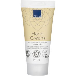 H�ndcreme, ABENA, 20 ml, uden farve og parfume, 21% fedt