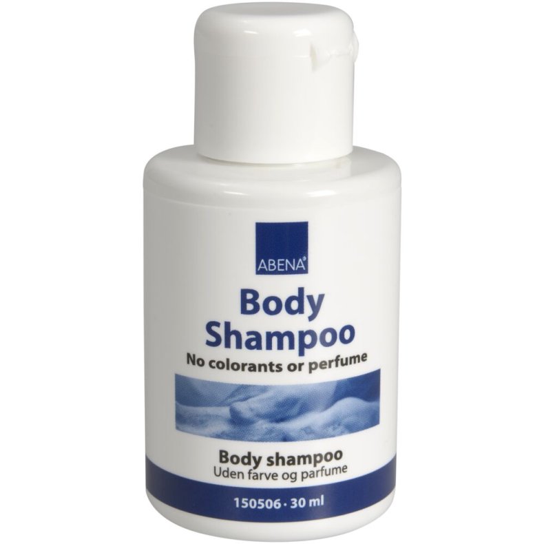 H�r- og Bodyshampoo, ABENA, 30 ml, uden farve og parfume
