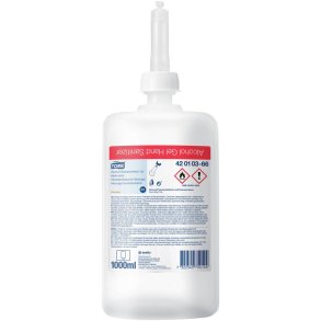 H�nddesinfektionsgel, Tork, 1000 ml, 80% ethanol,1,0 ml pr. dosering