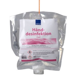 H�nddesinfektion gel, ABENA, 800 ml, 85% ethanol, pose refill, til dispenser