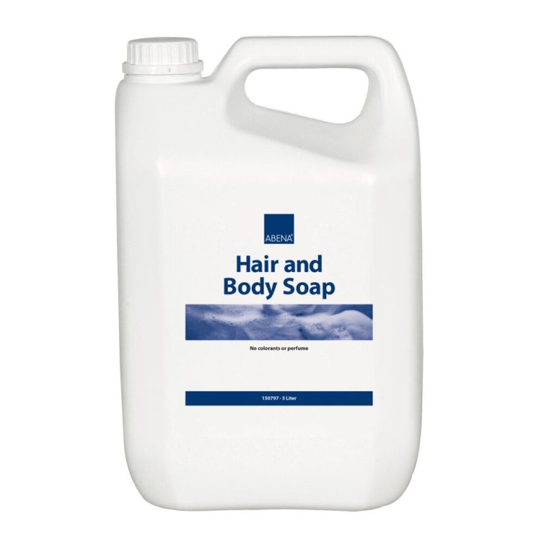 H�r- og Bodyshampoo, ABENA, 5000 ml, uden farve og parfume