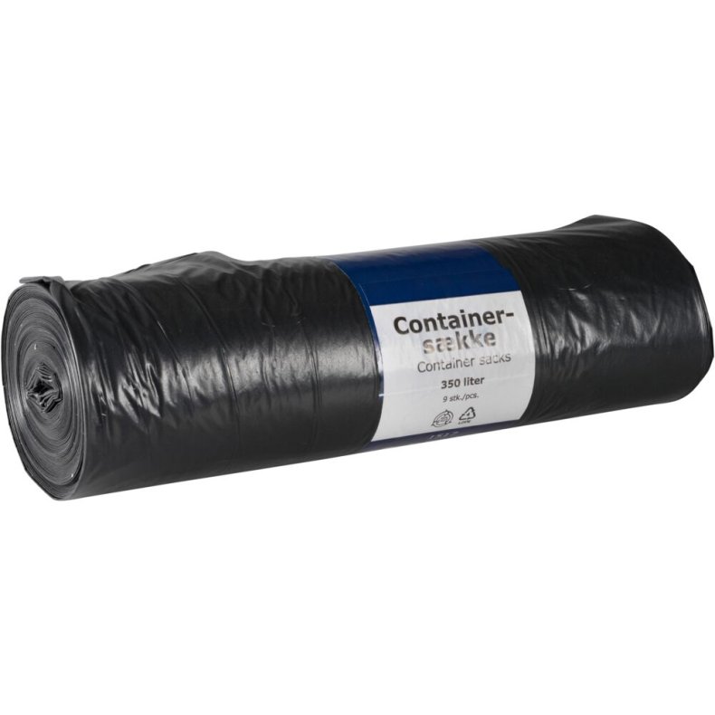 Containers�k, 350 l, sort, LDPE/genanvendt, 146x160cm