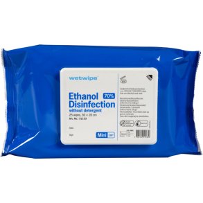Overfladedesinfektion, Wet Wipe, Mini, 30x20cm, 70% ethanol, uden s�be