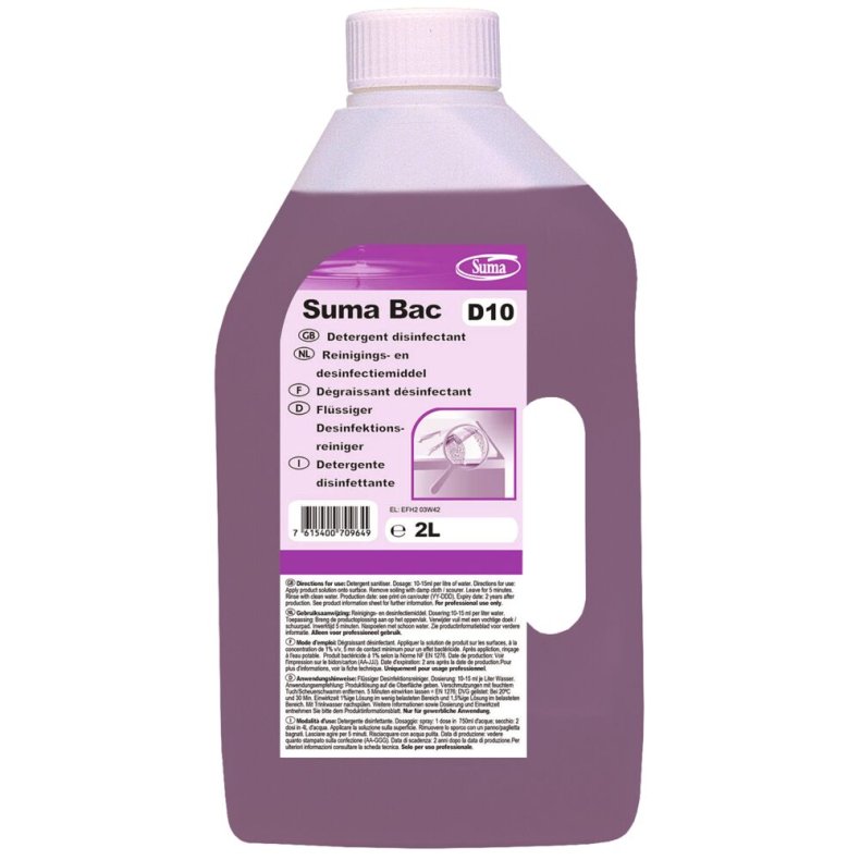 Desinfektions- og reng�ringsmiddel, Diversey Suma Bac D10, 2 l