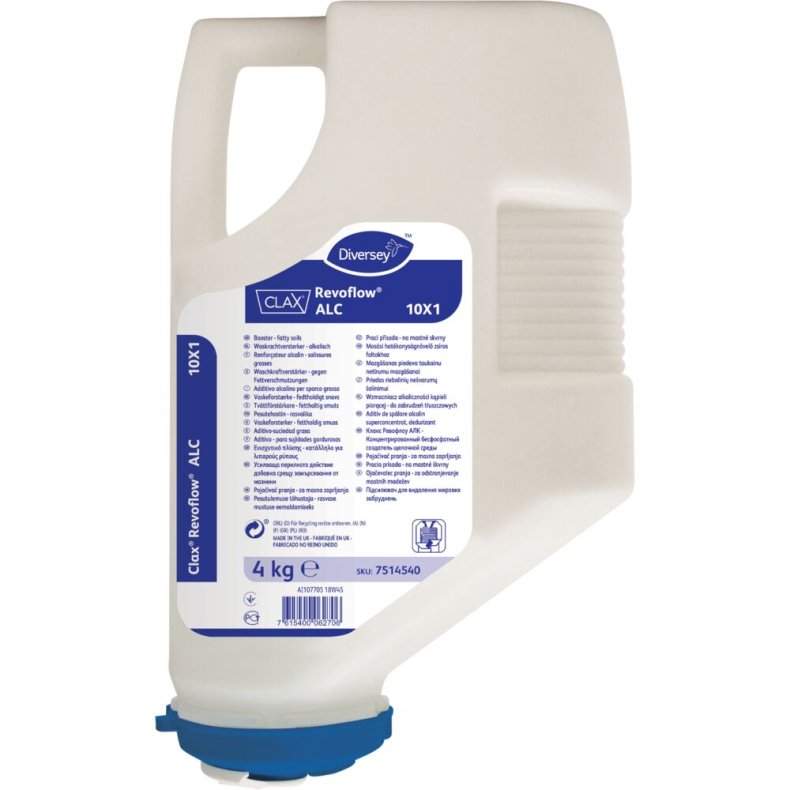 Vaskeforst�rker, Diversey CLAX Revoflow ALC 10X1, uden farve og parfume, 4 kg