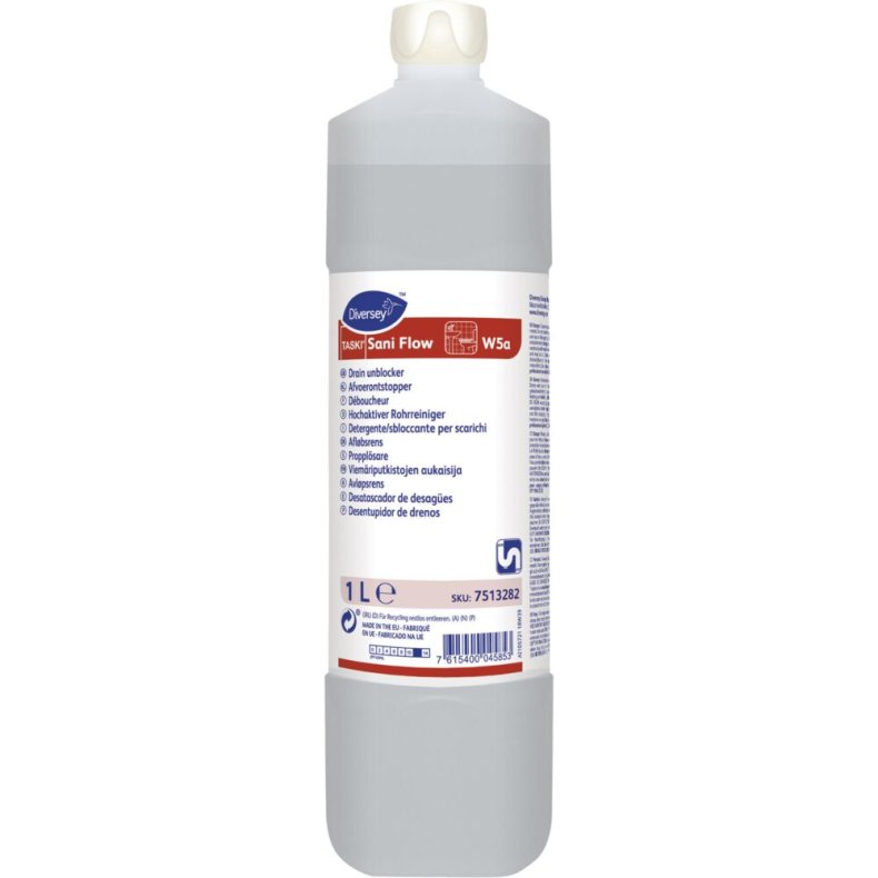 Afl�bsrens, Diversey TASKI Sani Flow W5a, 1 l, uden farve og parfume