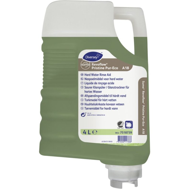 Afsp�nding, Diversey Suma Revoflow Pristine Pur-Eco A18, 4 l, med farve, uden parfume