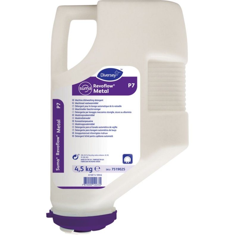 Maskinopvask, Diversey Suma Revoflow Metal P7, alusikker, med klor, 4,5 kg
