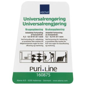 Etiket, ABENA, til Universalreng�ring *Denne vare tages ikke retur*