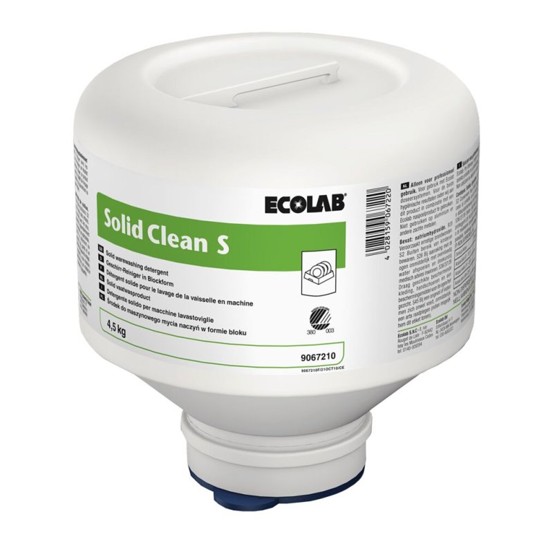 Maskinopvask, Ecolab Solid Clean S, til bl�dt vand, uden klor, 4,5 kg