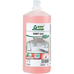 Sanitetsreng�ring, Green Care Professional SANET Daily, 325 ml, Quick & Easy, sur/kalkh�mmende, med farve og parfume
