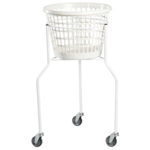 Vaskerivogn, 530x530x900mm, 32 l, hvid, plast/pulverlakeret st�l/gummi, med 3 hjul, rund *Denne vare tages ikke retur*