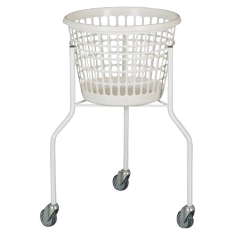 Vaskerivogn, 530x530x800mm, 32 l, hvid, plast/pulverlakeret st�l/gummi, med 3 hjul, rund *Denne vare tages ikke retur*