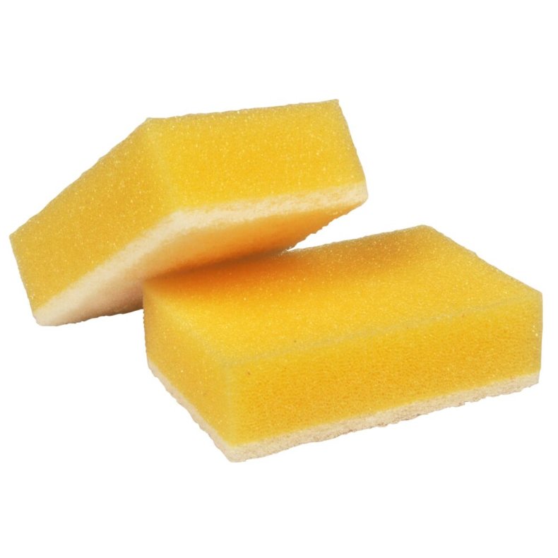 Skuresvamp, 6x9,1x2,8cm, hvid, polyester/polyether, fin skureeffekt