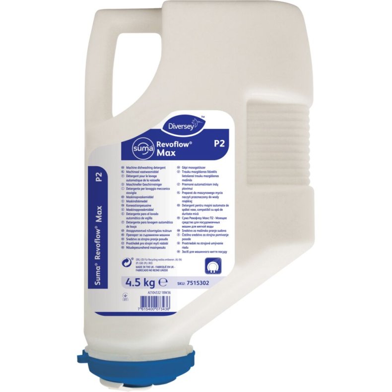 Maskinopvask, Diversey Suma Revoflow Max P2, uden klor, 4,5 kg