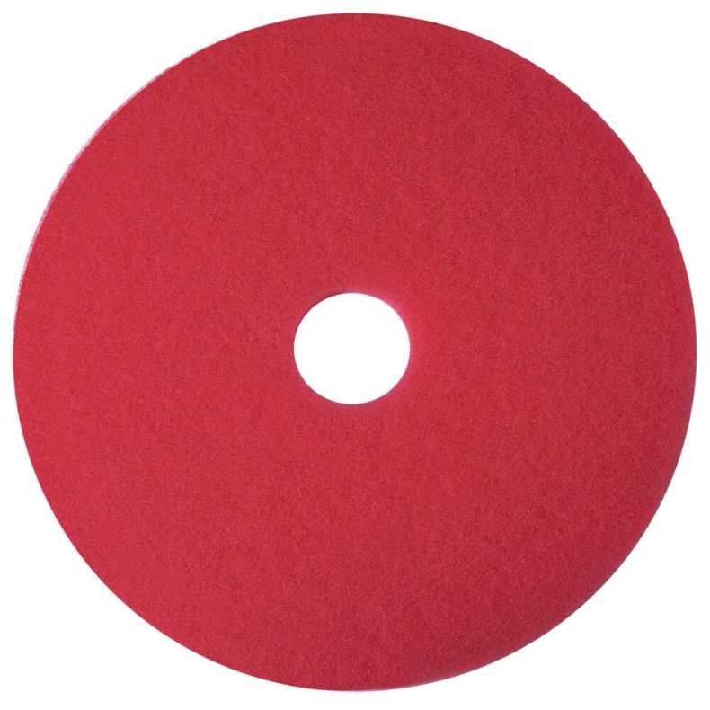 Gulvrondel, 3M Scotch-Brite, 15", �380mm, r�d, 85 mm, polyester, til daglig reng�ring