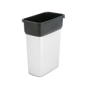 Affaldsspand, Vileda Geo, s�lv, plast, 55 l, med sort top, sikret mod fingeraftryk, til kildesortering *Denne vare tages ikke retur*