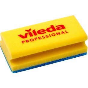 Skuresvamp, Vileda Super, 15x7,5x5cm, bl�, PA/PE/PP, fin skureeffekt *Denne vare tages ikke retur*