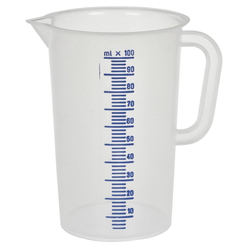 M�lekande, 100 ml, klar, PE, lukket hank