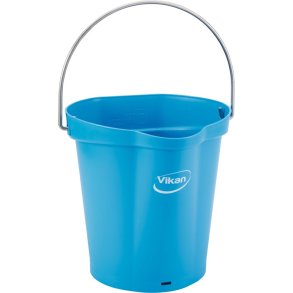 Spand til f�devarer, Vikan, 6 l, bl�, PP/rustfrit st�l, med h�ldetud