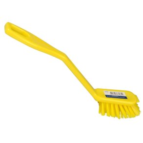 Opvaskeb�rste, 27cm, gul, nylon/PP, stive b�rsteh�r, skrabekant