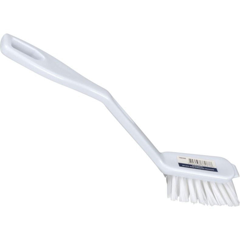 Opvaskeb�rste, 27cm, hvid, nylon/PP, stive b�rsteh�r, skrabekant