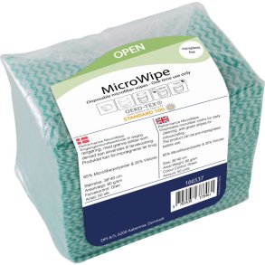 Reng�ringsklud, MicroWipe, 38x40cm, gr�n, mikrofiber, engangs