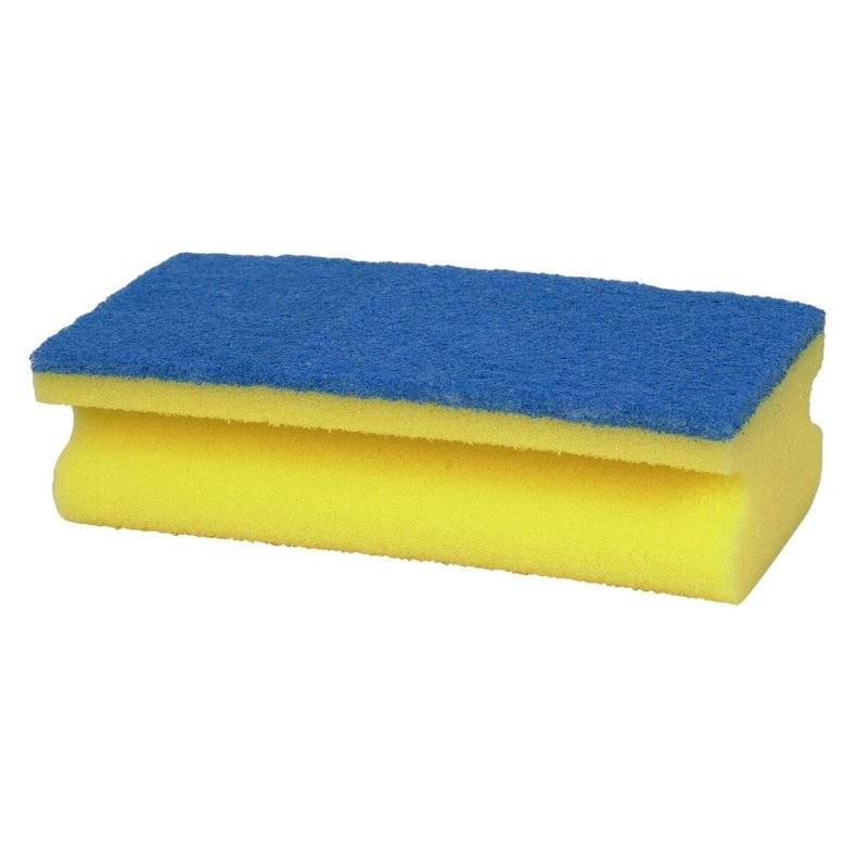 Skuresvamp, 11,7x6,9x4,2cm, bl�, nylon/polyester/polyether, medium skureeffekt