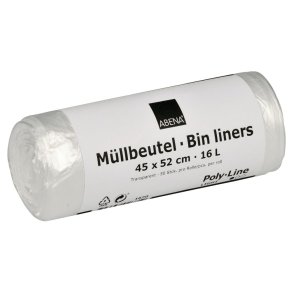 Spandepose med stjernebund, 16 l, klar, HDPE/virgin, 45x52cm