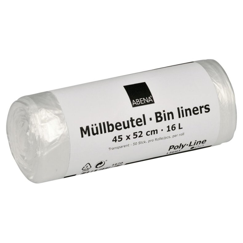 Spandepose med stjernebund, 16 l, klar, HDPE/virgin, 45x52cm