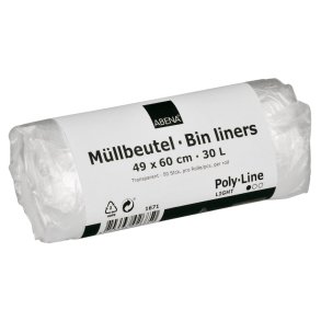 Spandepose med stjernebund, 30 l, klar, HDPE/virgin, 49x60cm