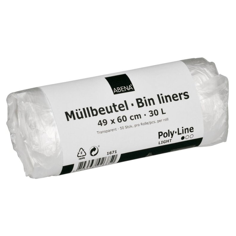 Spandepose med stjernebund, 30 l, klar, HDPE/virgin, 49x60cm