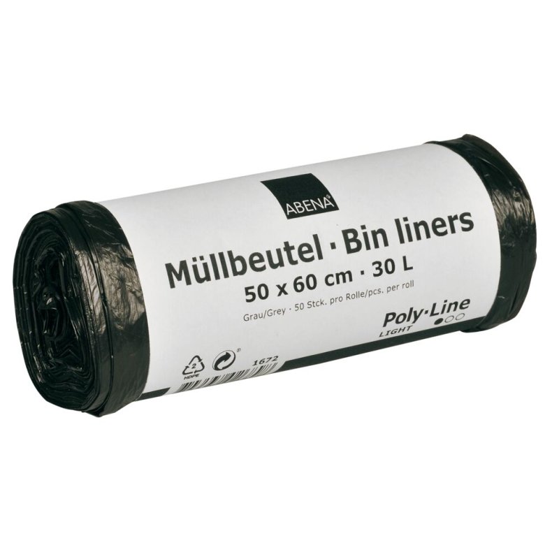 Spandepose med stjernebund, 30 l, gr�, HDPE/virgin, 50x60cm