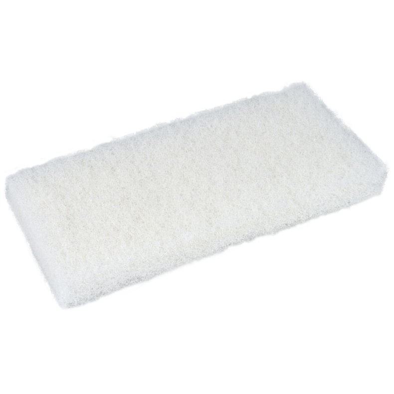 Skurefiber, 25x11,5x2,4cm, hvid, polyester, fin skureeffekt, ridsefri