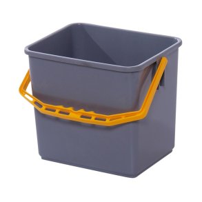Inventarspand, Tina Trolleys, 240x190x220mm, 6 l, gr�, PP, med gul hank, 6 ltr. *Denne vare tages ikke retur*