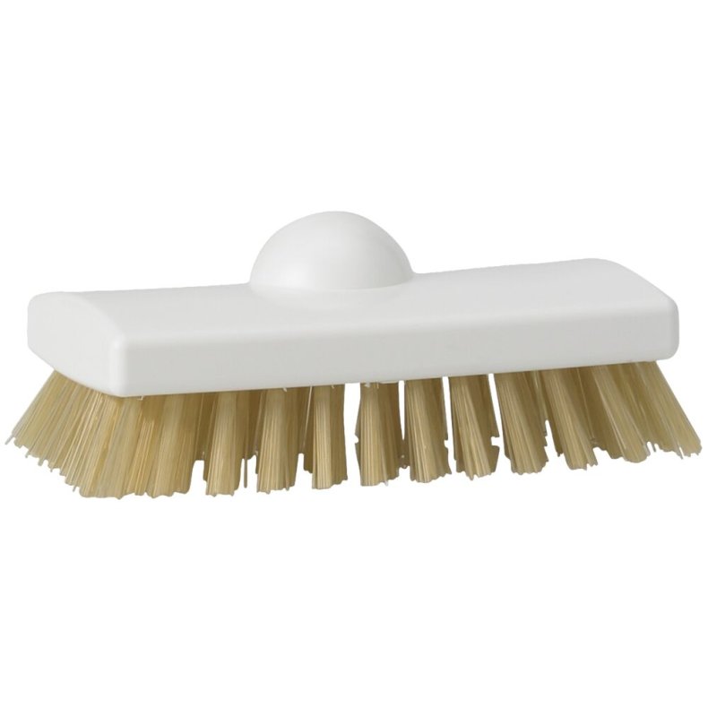 H�ndb�rste, Vikan, 15x6,5x5,5cm, hvid, polyester/PP/rustfrit st�l, stiv *Denne vare tages ikke retur*