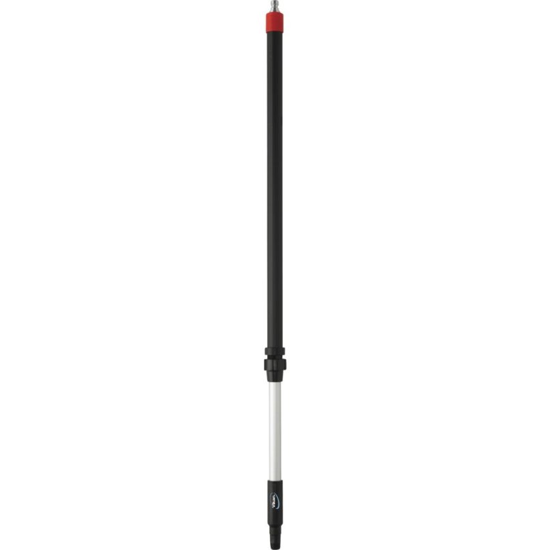 Skaft med vandgenneml�b, Vikan, 106x3,2x3,2cm, sort, aluminium/PP, 106-160 cm, isoleret gribestykke, gevind, Q-kobling