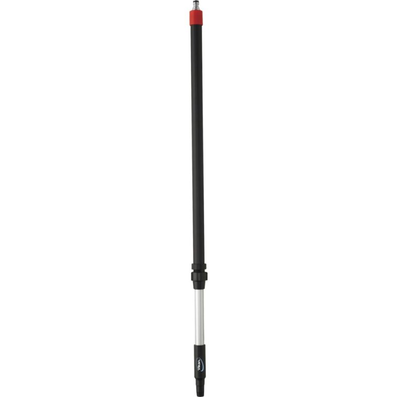 Skaft med vandgenneml�b, Vikan, 106x3,2x3,2cm, sort, aluminium/PP, 106-160 cm, isoleret gribestykke, gevind, klik-kobling *Denne vare tages ikke retur*