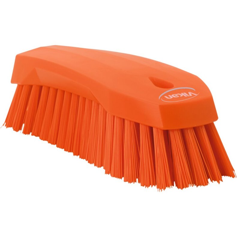 K�rneb�rste, Vikan, 20x7x6cm, orange, polyester/PP/rustfrit st�l, stiv *Denne vare tages ikke retur*