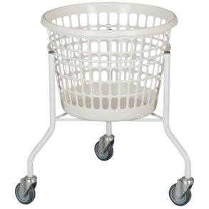 Vaskerivogn, 530x530x600mm, 32 l, hvid, plast/pulverlakeret st�l/gummi, med 3 hjul, rund *Denne vare tages ikke retur*