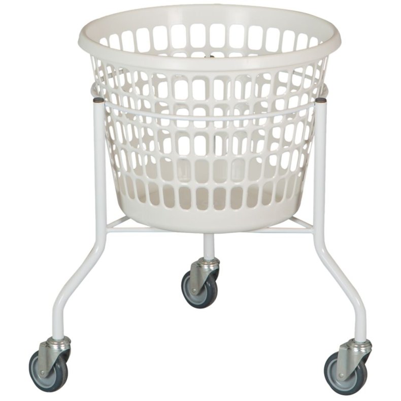 Vaskerivogn, 530x530x600mm, 32 l, hvid, plast/pulverlakeret st�l/gummi, med 3 hjul, rund *Denne vare tages ikke retur*