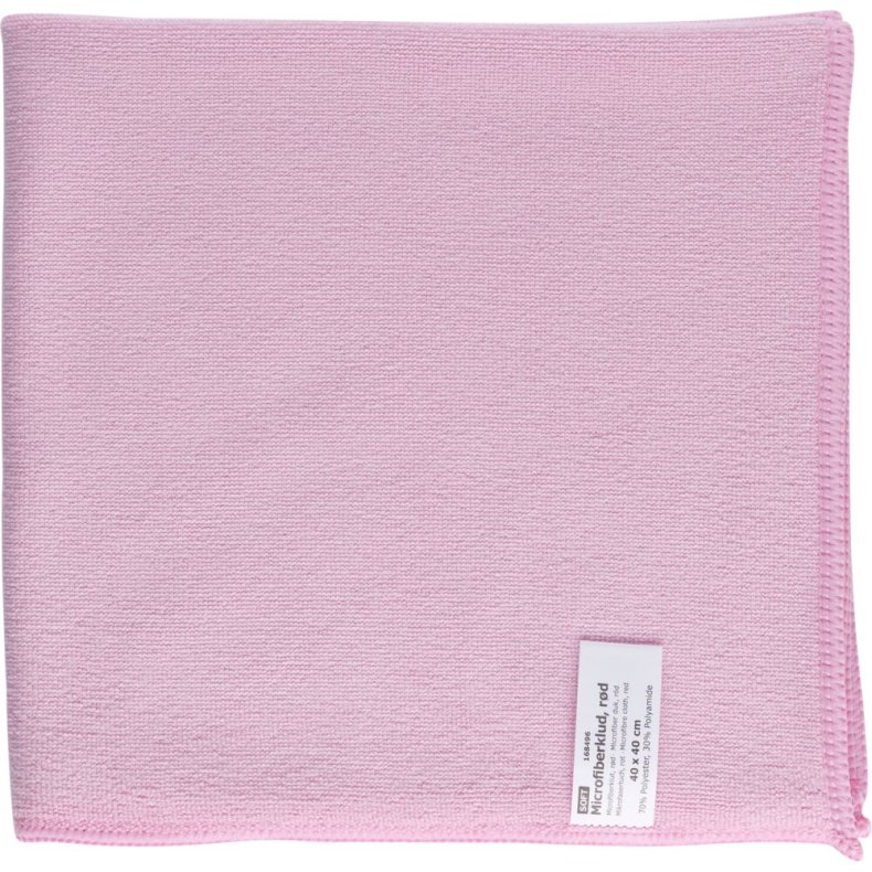 Reng�ringsklud, 40x40cm, r�d, mikrofiber, soft