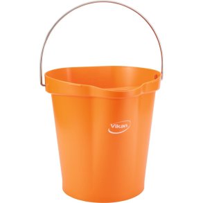 Spand til f�devarer, Vikan, 31,8x32,5cm, 12 l, orange, PP/rustfrit st�l, med h�ldetud *Denne vare tages ikke retur*