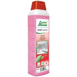 Sanitetsreng�ring, Green Care Professional SANET Zitrotan, 1 l, sur/kalkh�mmende, med farve og parfume